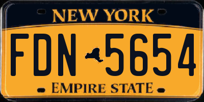 NY license plate FDN5654