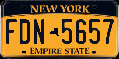 NY license plate FDN5657