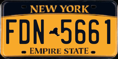 NY license plate FDN5661