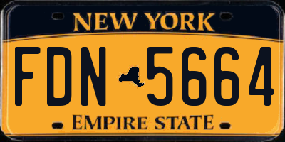 NY license plate FDN5664