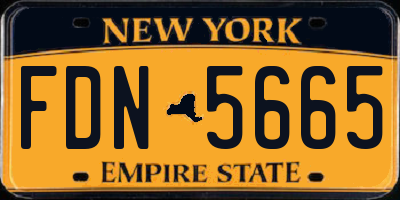NY license plate FDN5665