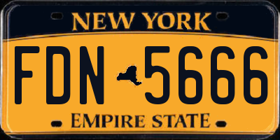 NY license plate FDN5666