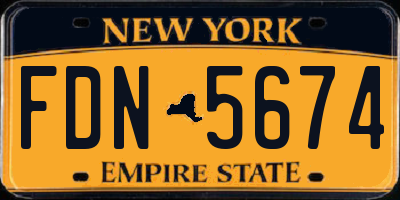 NY license plate FDN5674
