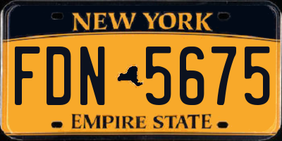 NY license plate FDN5675