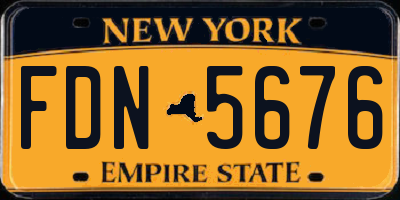 NY license plate FDN5676