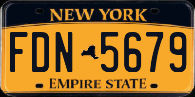 NY license plate FDN5679