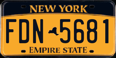 NY license plate FDN5681
