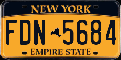 NY license plate FDN5684