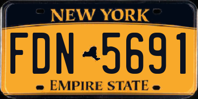 NY license plate FDN5691