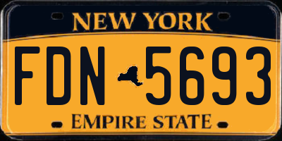 NY license plate FDN5693