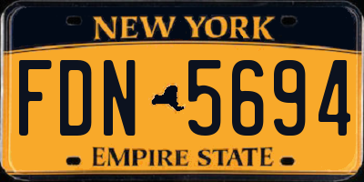 NY license plate FDN5694