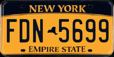 NY license plate FDN5699