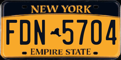 NY license plate FDN5704