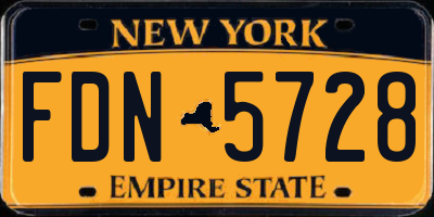 NY license plate FDN5728