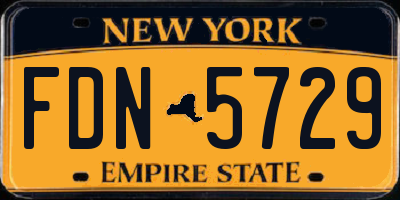NY license plate FDN5729