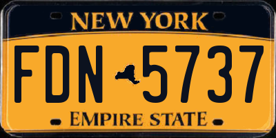 NY license plate FDN5737