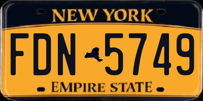 NY license plate FDN5749