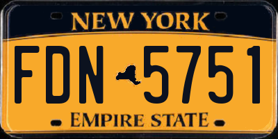NY license plate FDN5751