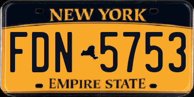 NY license plate FDN5753