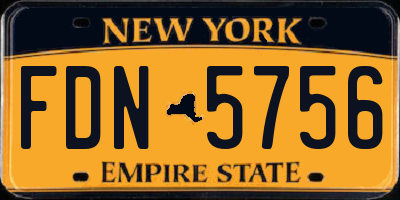 NY license plate FDN5756