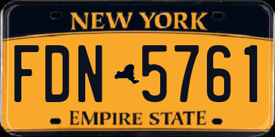 NY license plate FDN5761