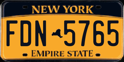 NY license plate FDN5765