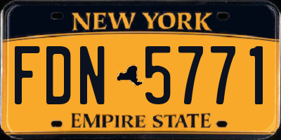 NY license plate FDN5771