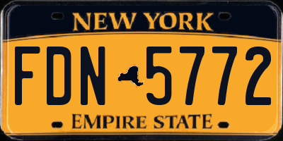 NY license plate FDN5772