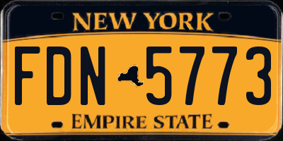 NY license plate FDN5773