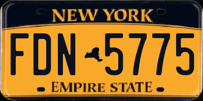 NY license plate FDN5775
