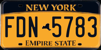 NY license plate FDN5783