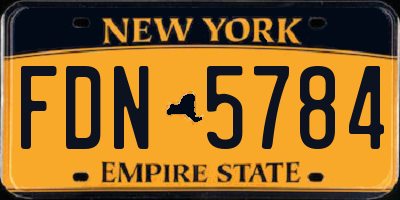 NY license plate FDN5784