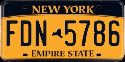 NY license plate FDN5786