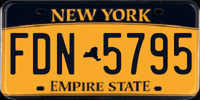 NY license plate FDN5795
