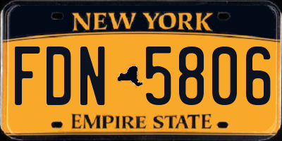 NY license plate FDN5806