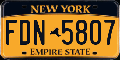 NY license plate FDN5807