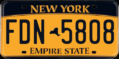 NY license plate FDN5808