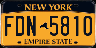 NY license plate FDN5810