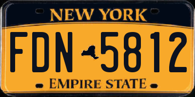 NY license plate FDN5812