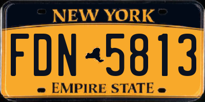 NY license plate FDN5813