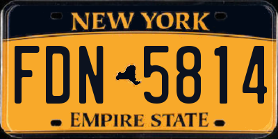 NY license plate FDN5814