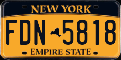 NY license plate FDN5818