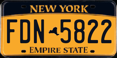 NY license plate FDN5822