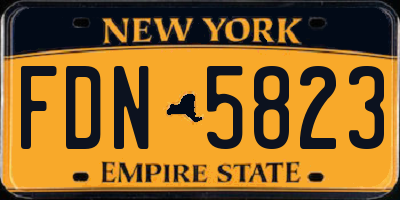 NY license plate FDN5823
