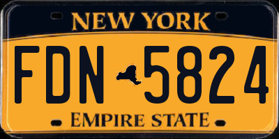 NY license plate FDN5824
