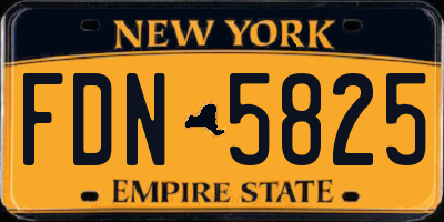 NY license plate FDN5825