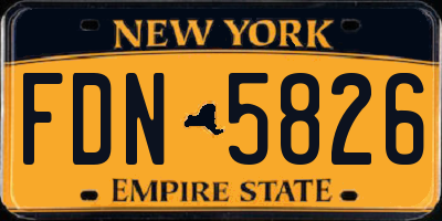 NY license plate FDN5826