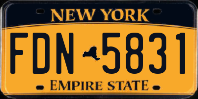 NY license plate FDN5831