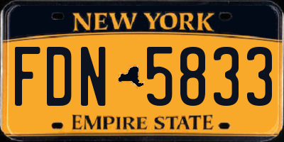 NY license plate FDN5833