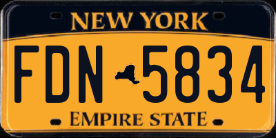 NY license plate FDN5834
